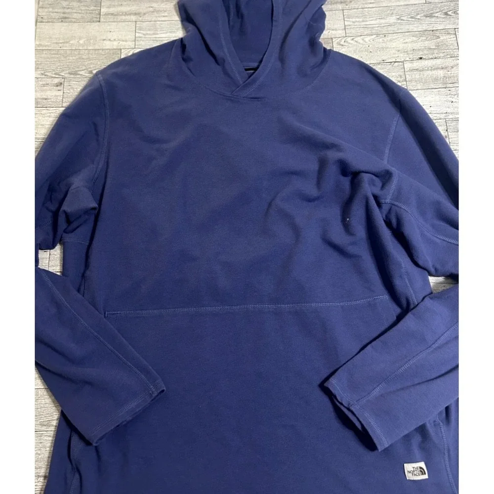 THE NORTH FACE Men's Terry Hoodie Light Weight Pullover Active Cave Blue XXL